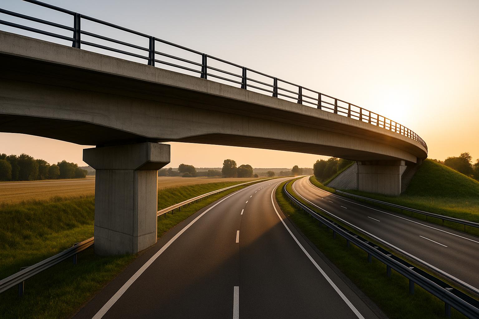 GFRP rebar used in bridge deck construction on an Indian highway